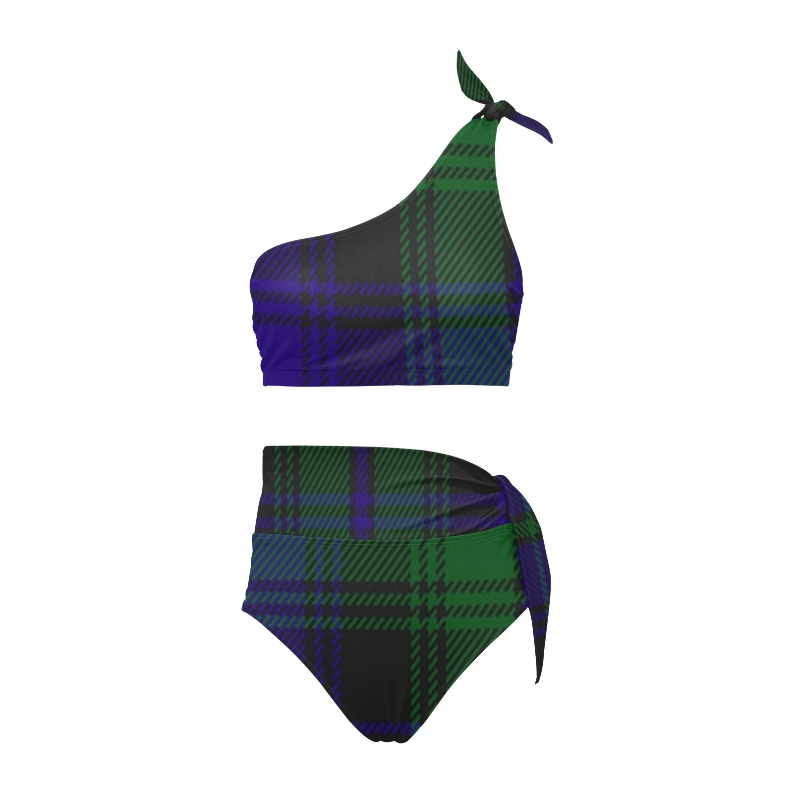 5TH ROYAL SCOTS OF CANADA TARTAN High Waisted One Shoulder Bikini Set Model S16 ID D6206310