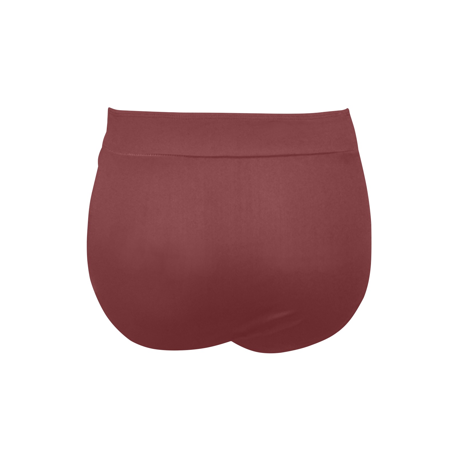 Solid Colors Burgundy High Waisted Bikini Bottom Model S ID D