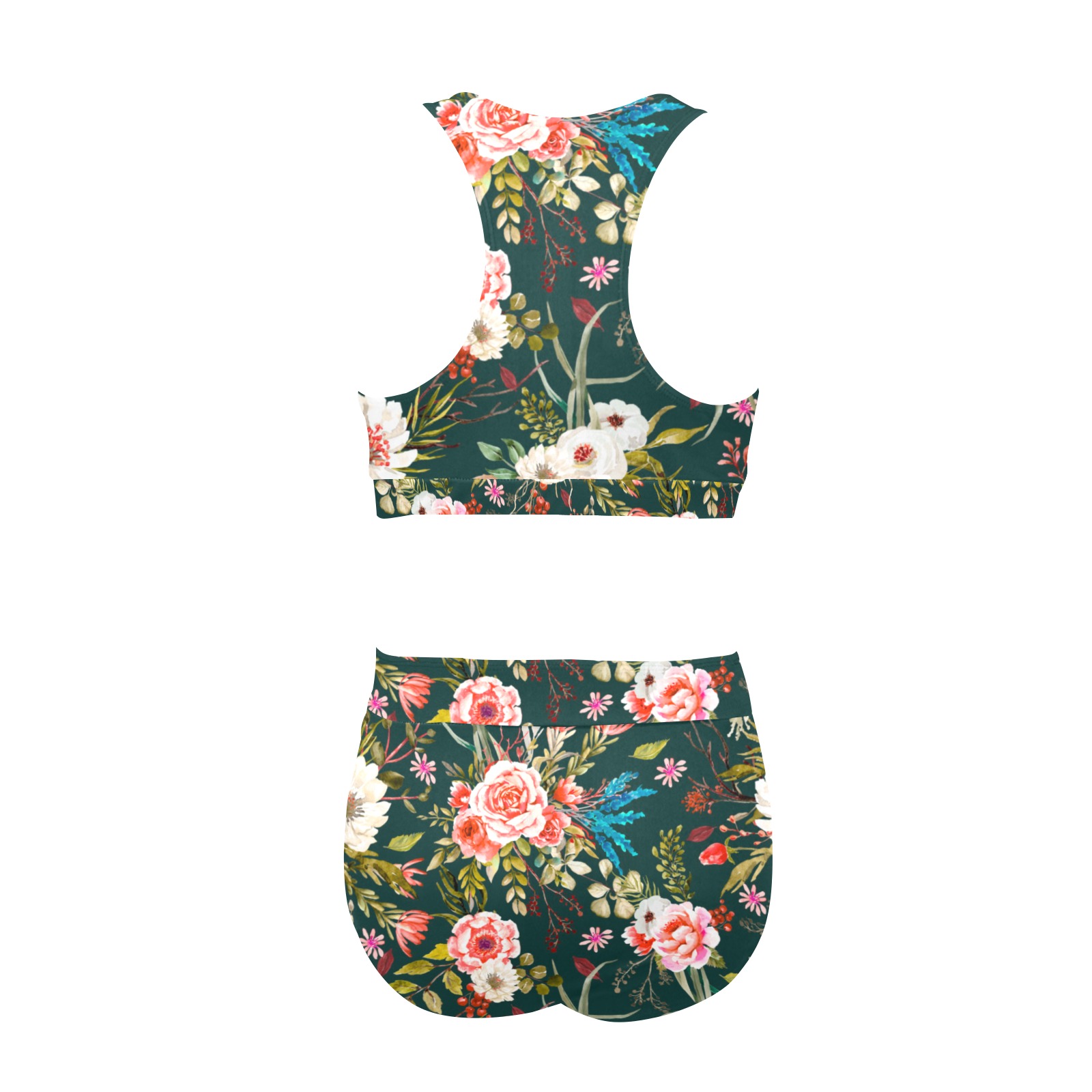 Bouquets Of Wild Flowers Crop Top Bikini Set Model S Id D