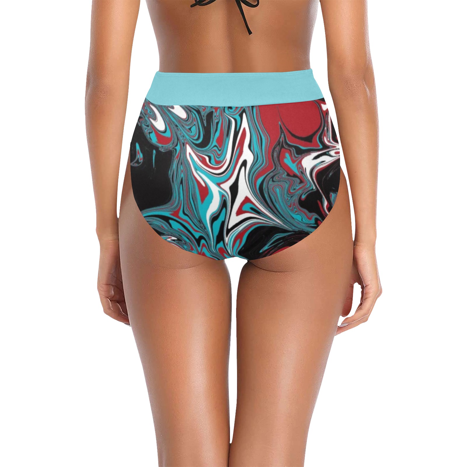 Dark Wave Of Colors High Waisted Bikini Bottom Model S21 ID D6957151