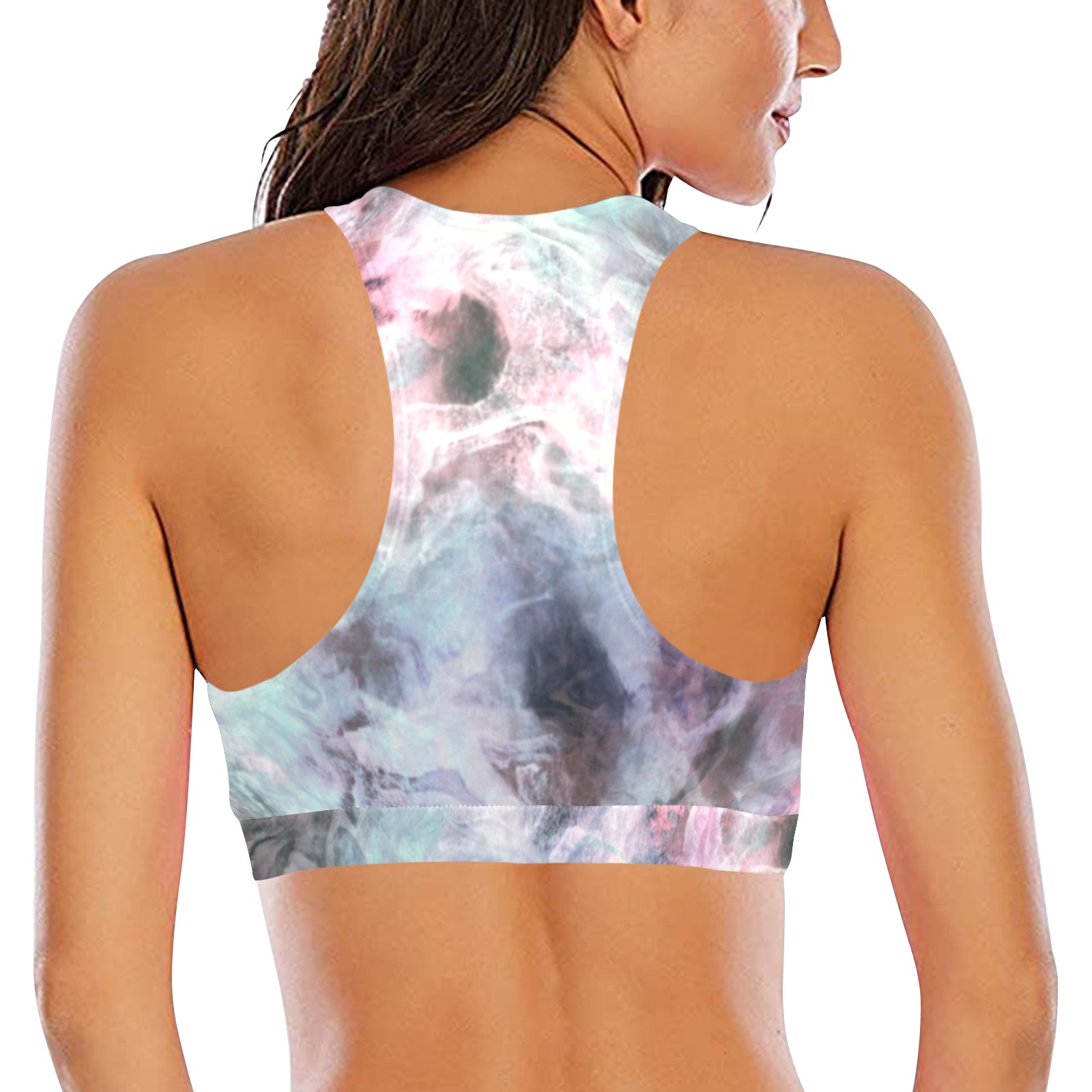 Colorful Electric Marbling Crop Bikini Top Model S21 ID D6548362