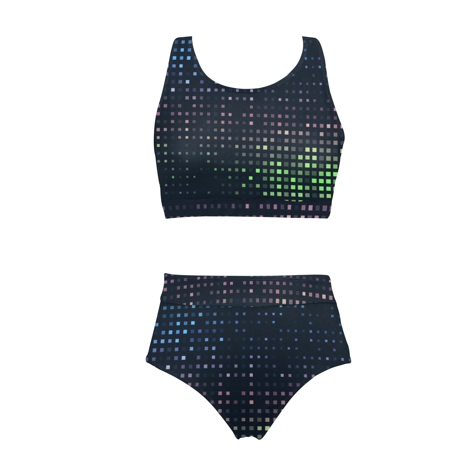 Prismic Rainbow Crop Top Bikini Set Model S ID D