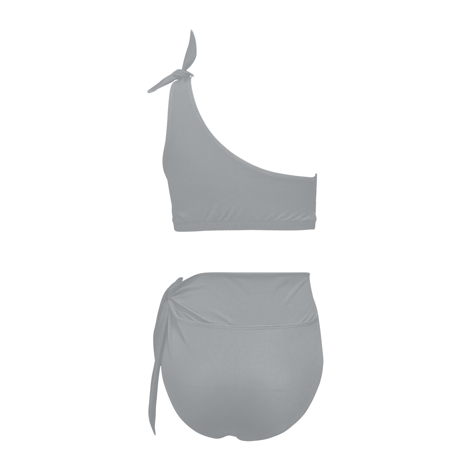 Ultimate Gray High Waisted One Shoulder Bikini Set Model S ID D