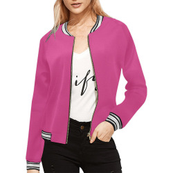 PINK All Over Print Bomber Jacket for Women (Model H21)