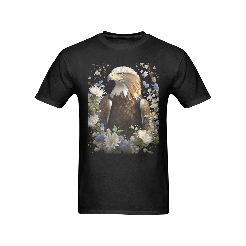 Eagle against a black background Men's T-Shirt in USA Size (Front Printing Only)