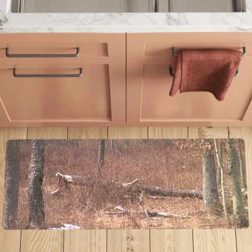 Falling tree in the woods Kitchen Mat 48"x17"
