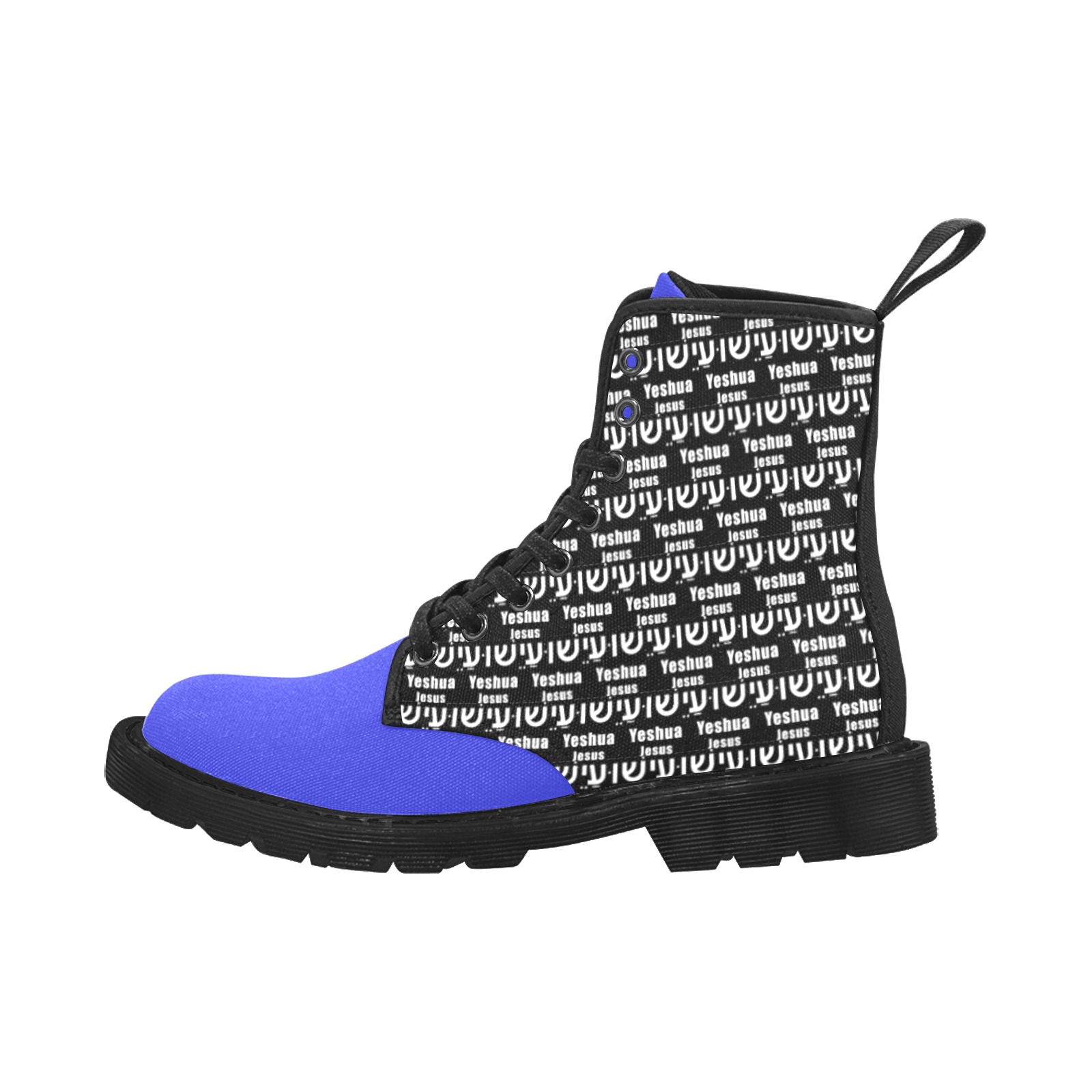 Yeshua Blue top Boots Men Martin Boots for Men (Black) (Model 1203H)