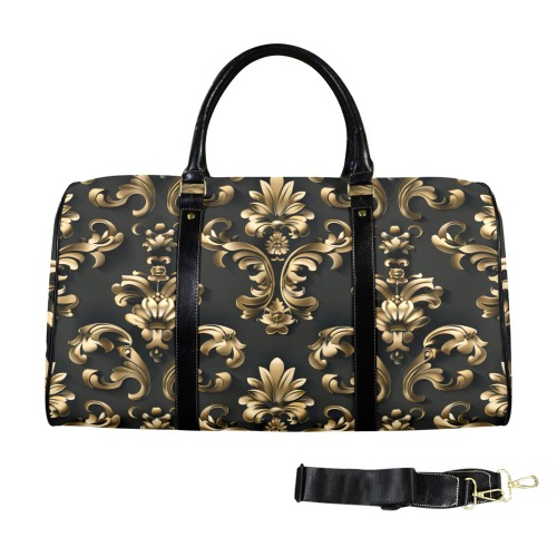 Black/Gold Damask