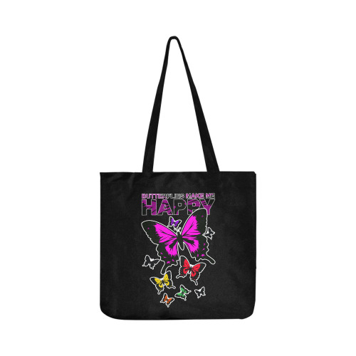 Butterflies Make Me Happy Reusable Shopping Bag Model 1660 (Two sides)