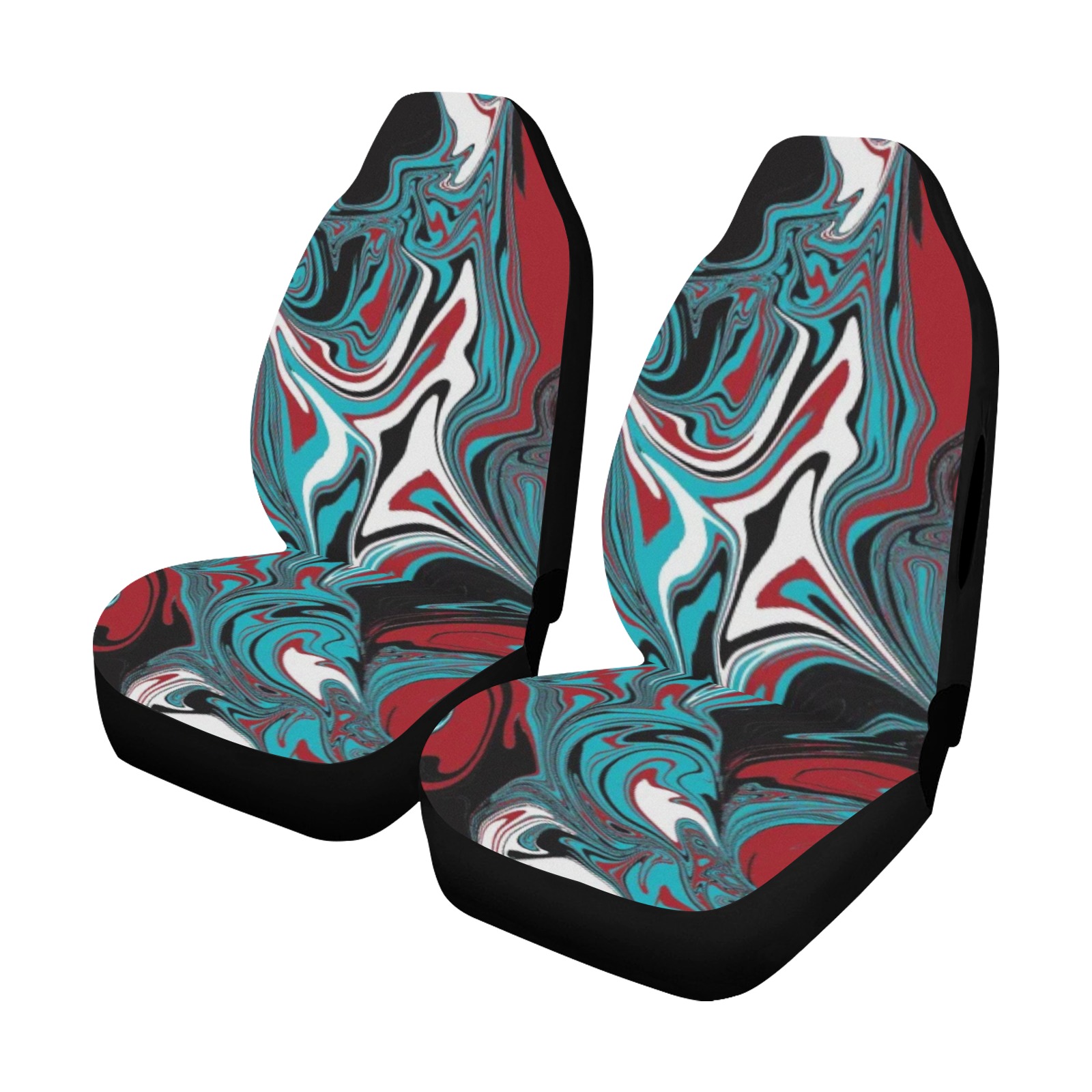 Dark Wave of Colors Car Seat Cover Airbag Compatible (Set of 2)