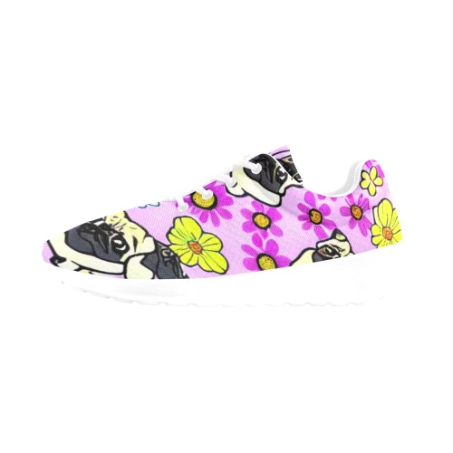 Pugs and Flowers Women's Athletic Shoes (Model 0200)