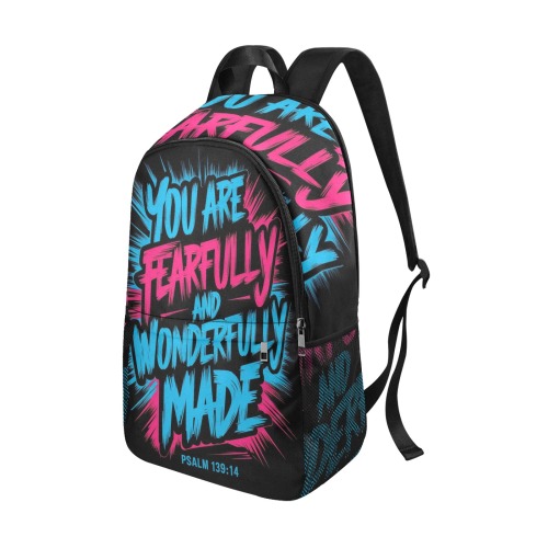 fearfully made Back pack Fabric Backpack with Side Mesh Pockets (Model 1659)