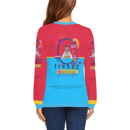 Trendy Collectable Fly All Over Print Crewneck Sweatshirt for Women (Model H18)