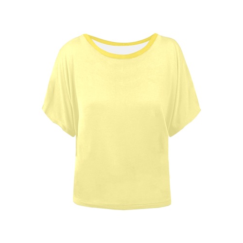 Yellow on Dark yellow coloring Women's Batwing-Sleeved Blouse T shirt (Model T44)