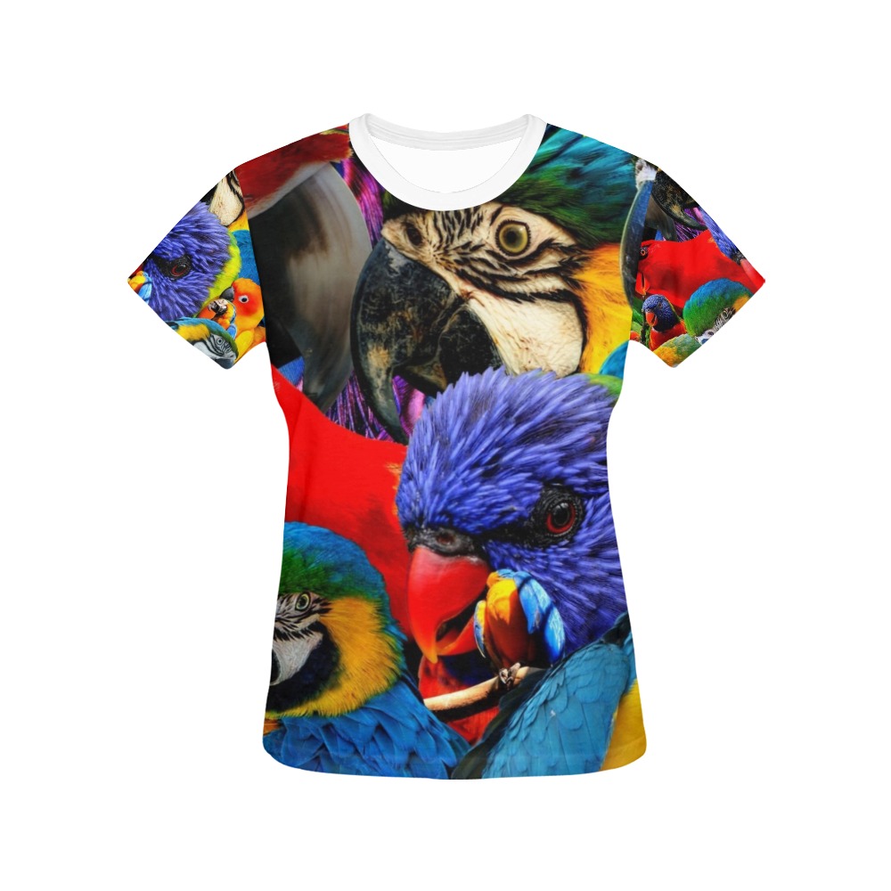 PARROTS All Over Print T-Shirt for Women (USA Size) (Model T40)