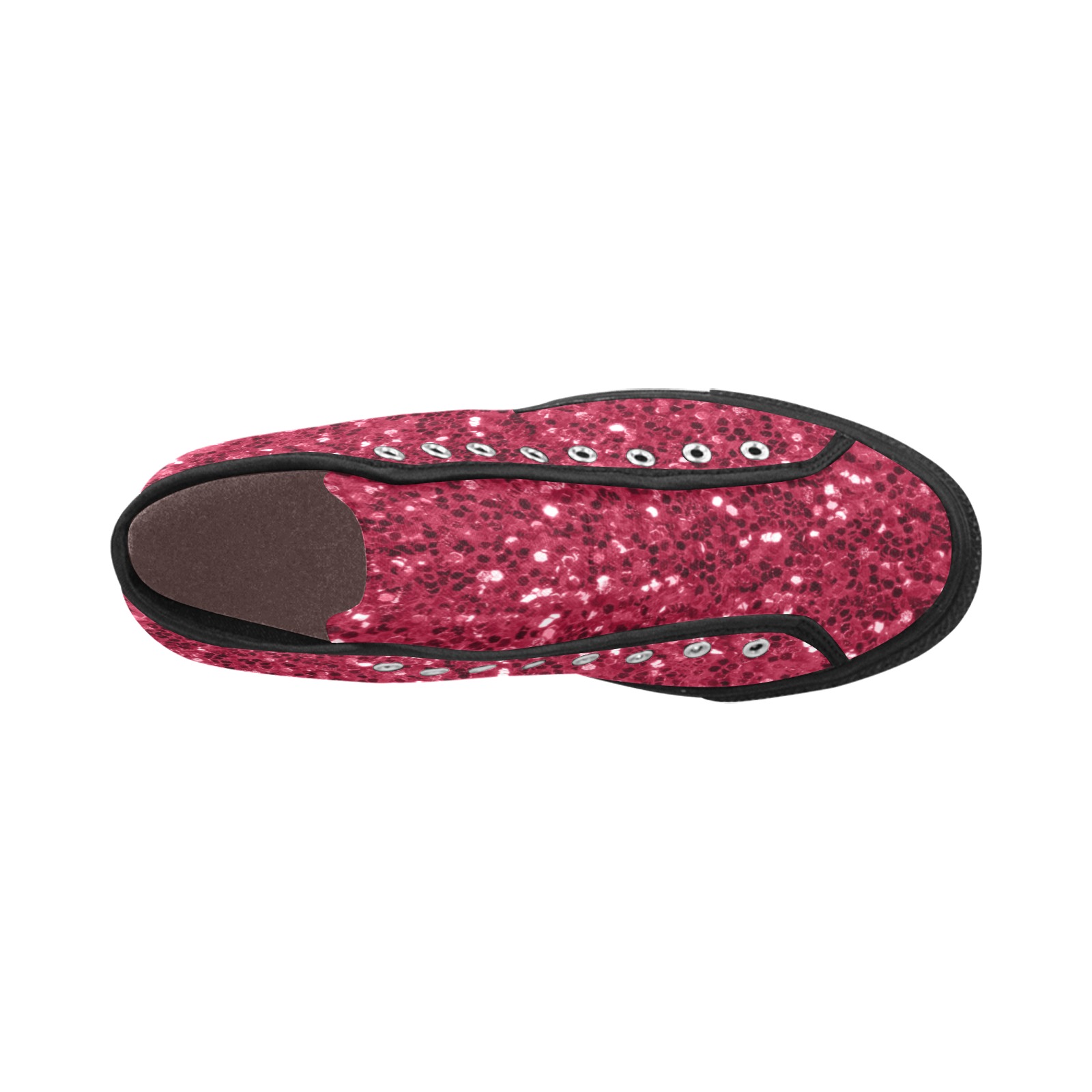 Magenta dark pink red faux sparkles glitter Vancouver H Men's Canvas Shoes (1013-1)