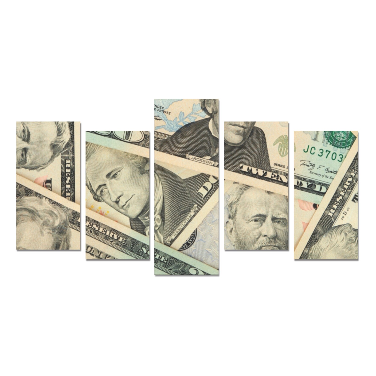 US PAPER CURRENCY Canvas Print Sets E (No Frame)