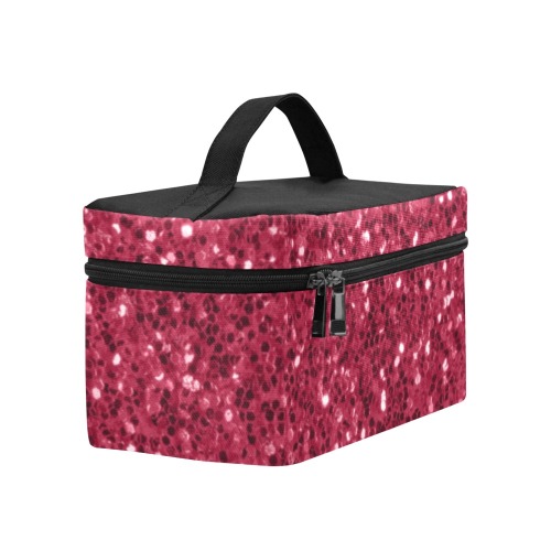 Magenta dark pink red faux sparkles glitter Lunch Bag/Large (Model 1658)