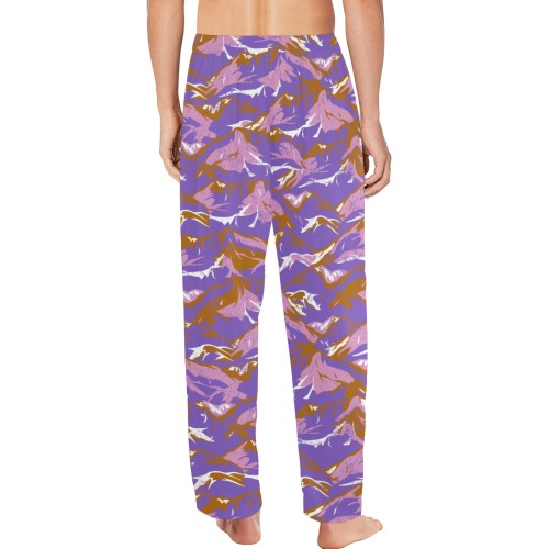 Modern lavender mountain camo Men's Pajama Trousers