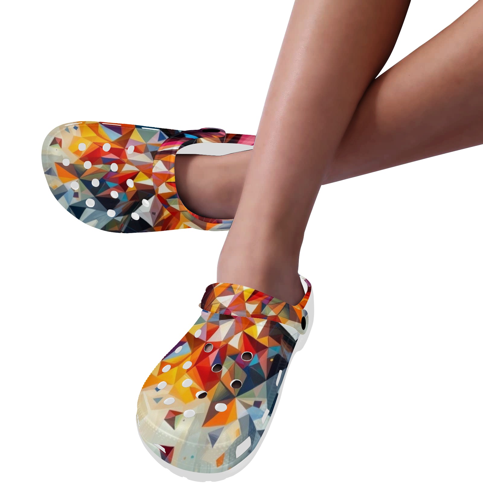 The Strappy Comfort: Women's Cross-Strap Sandals Custom Print Foam Clogs for Adults