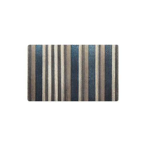 gold, silver and saphire striped pattern Kitchen Mat 32"x20"