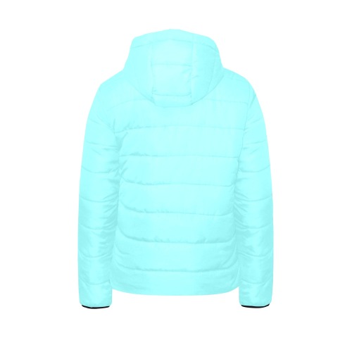 color ice blue Kids' Padded Hooded Jacket (Model H45)