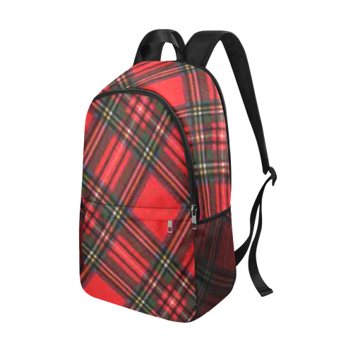 Tartan pattern scottish cage backpack for women, men,children, school,college,laptop,travel backpack Fabric Backpack with Side Mesh Pockets (Model 1659)