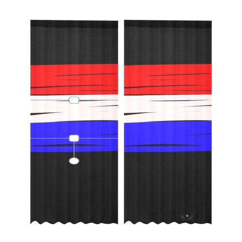 #170 curtains JAXS N CROWN 8072DA68-DCEF-42D1-B9AB-B39E8376F549 Gauze Curtain 28"x95" (Two-Piece)