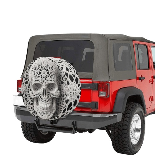 Funny elegant skull made of lace macrame 34 Inch Spare Tire Cover
