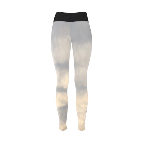 Rippled Cloud Collection Women's Big Size Workout Leggings (Model L43)