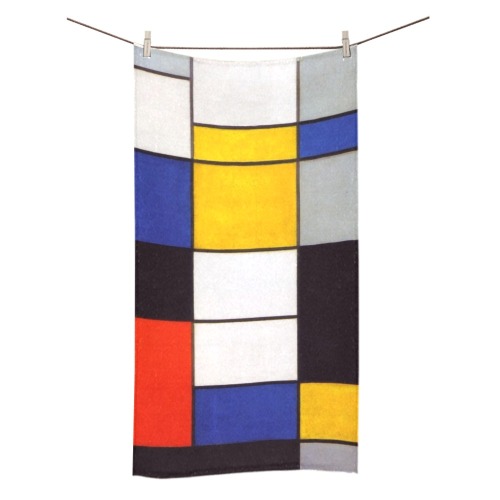 Composition A by Piet Mondrian Bath Towel 30"x56"