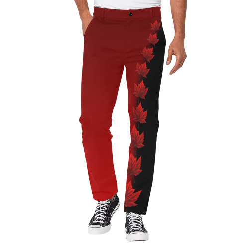 Canada Maple Leaf Pants Men's All Over Print Casual Trousers (Model L68)