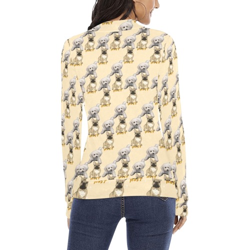 Dogs Women's All Over Print Mock Neck Sweatshirt (Model H43)