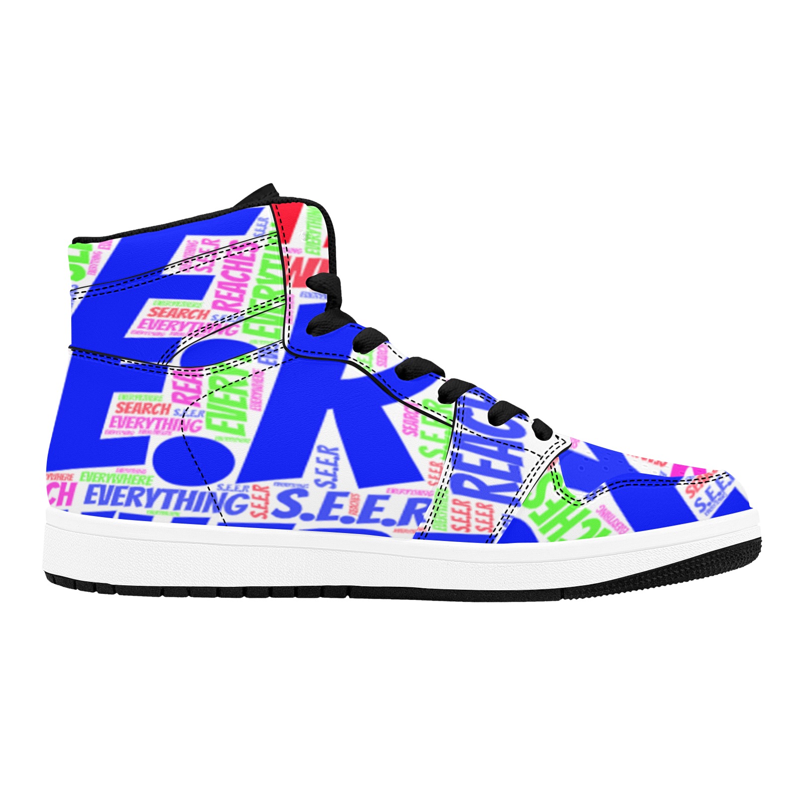 Running logo Shoes Unisex High Top Sneakers (Model 20042)