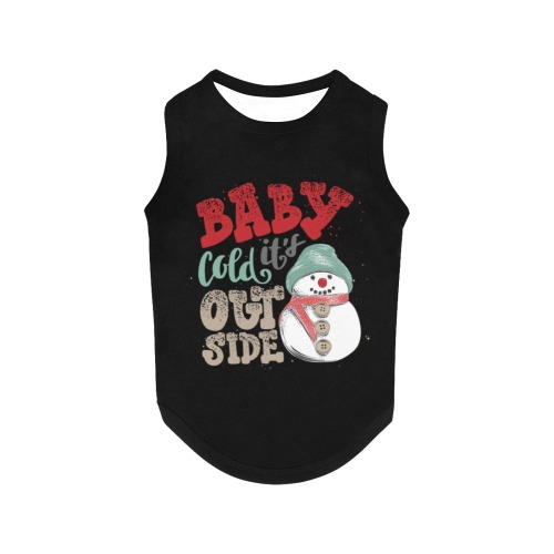 dog black baby its cold outside All Over Print Pet Tank Top