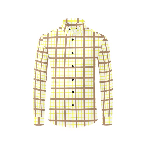 brown yellow tan Men's All Over Print Casual Dress Shirt (Model T61)