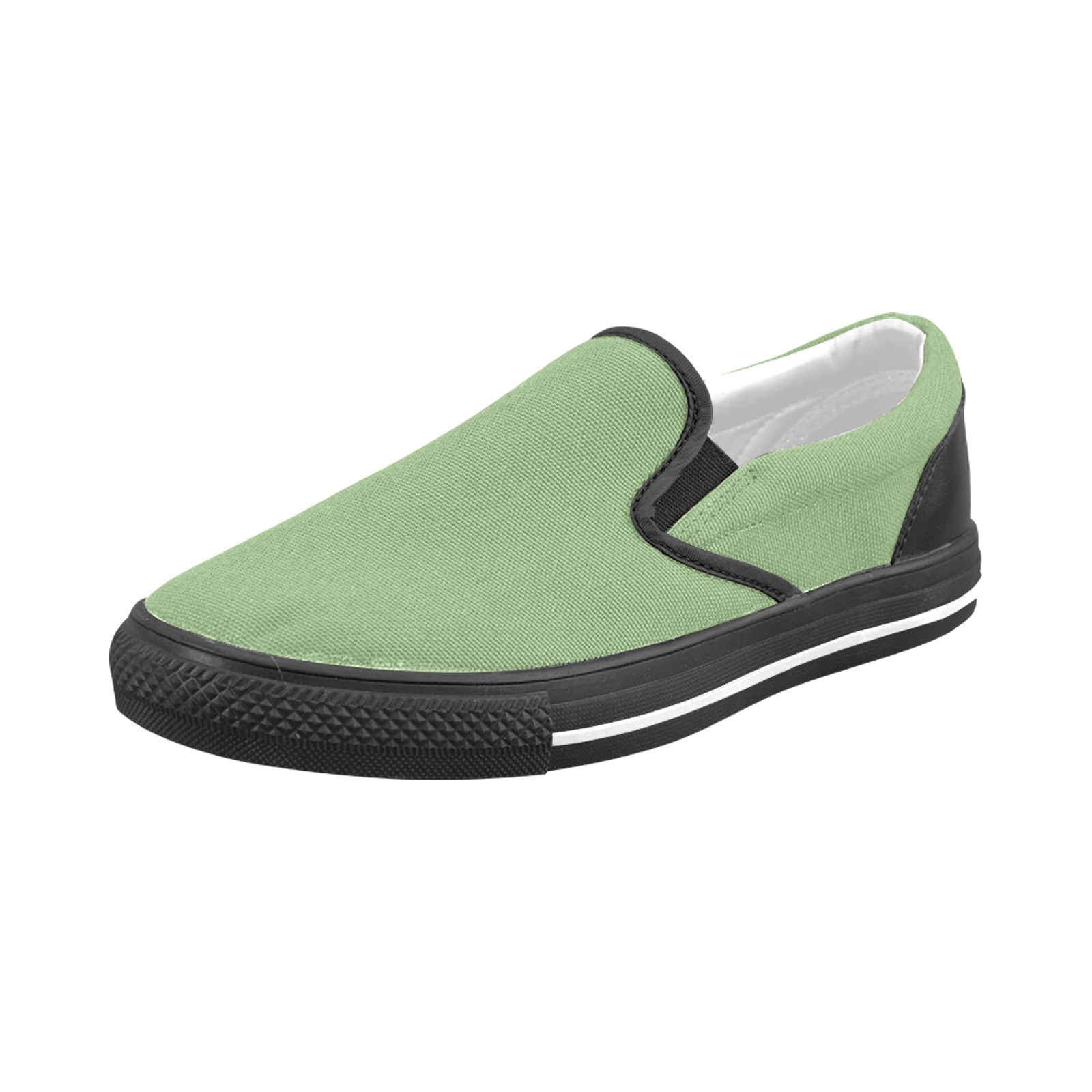 color asparagus Men's Slip-on Canvas Shoes (Model 019)