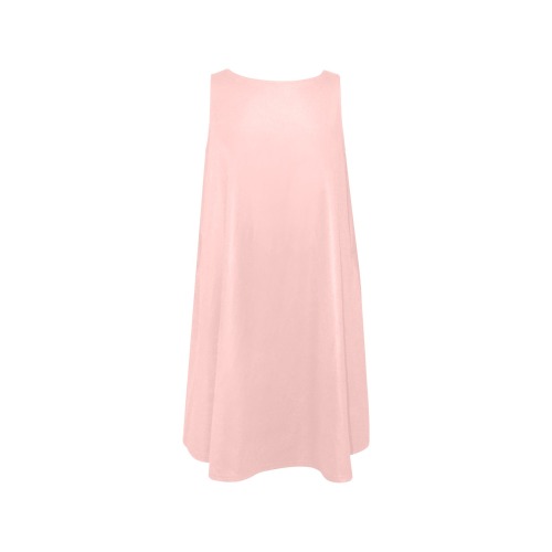 Gossamer Pink Sleeveless A-Line Pocket Dress (Model D57)
