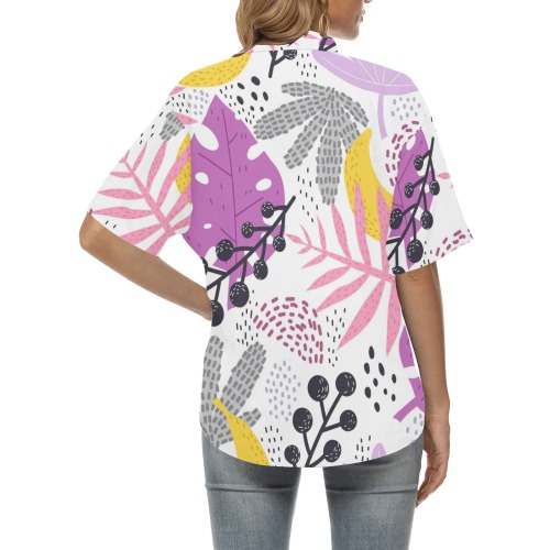 Beautiful Pastel Tropical All Over Print Hawaiian Shirt for Women (Model T58)