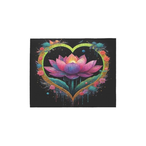 Neon Lotus Flower Heart