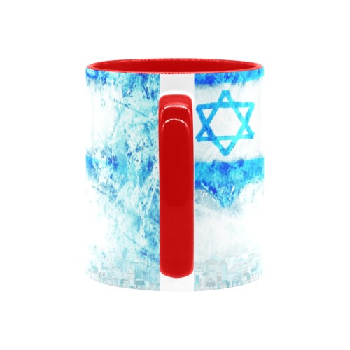 israel flag Custom Inner Color Mug (11oz)
