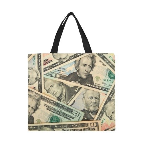 US PAPER CURRENCY All Over Print Canvas Tote Bag/Large (Model 1699)