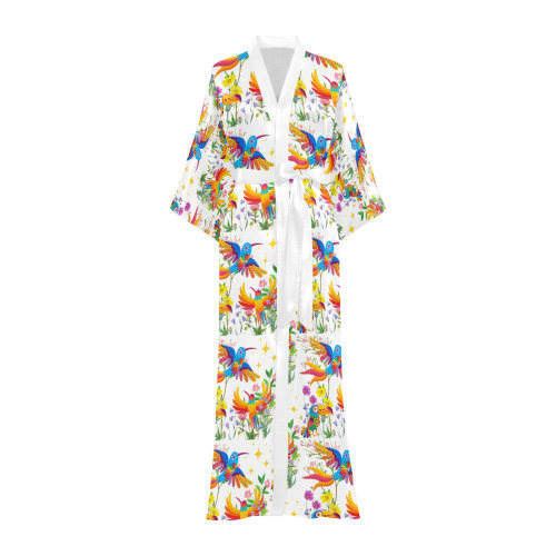 Birds of Paradise Pattern Long Kimono Robe