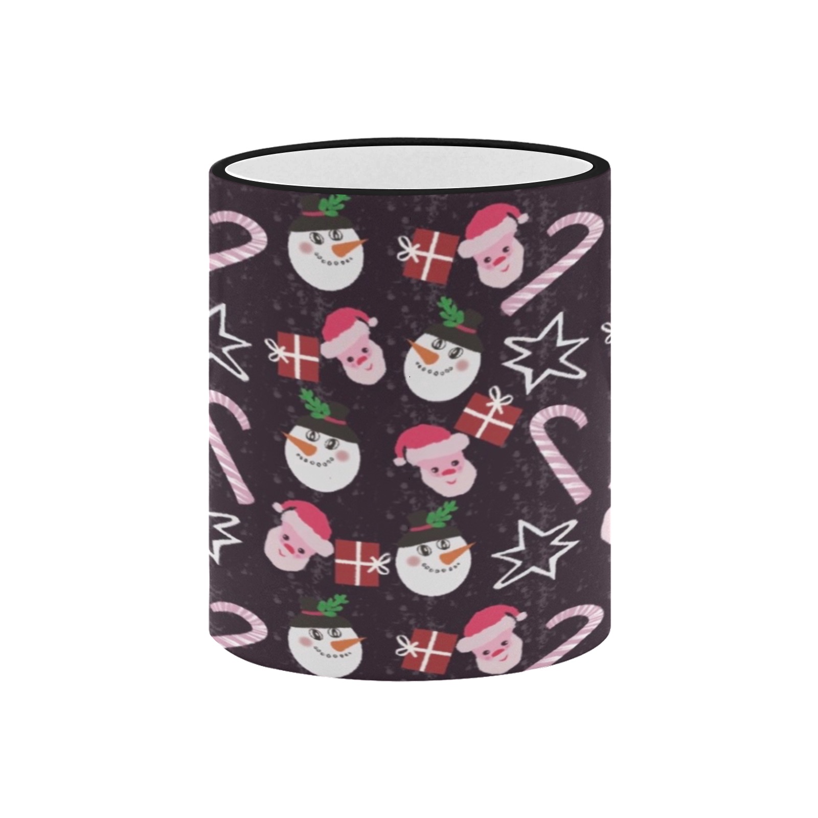 Christmas pattern design Custom Edge Color Mug (11oz)
