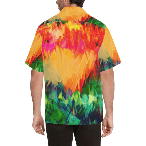 Colorful Painting Bushes Strokes Hawaiian Shirt with Merged Design (Model T58)