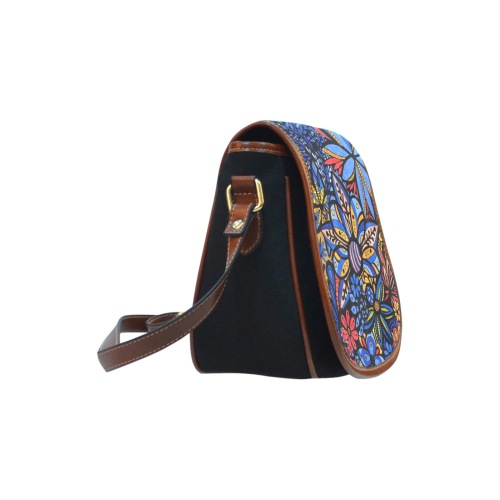 Talavera Bouquet Saddle Bag/Small (Model 1649)(Flap Customization)