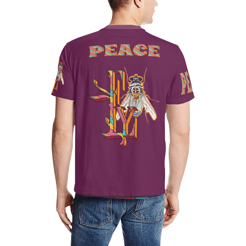 Peace Collectable  Fly Men's All Over Print T-Shirt (Solid Color Neck) (Model T63)