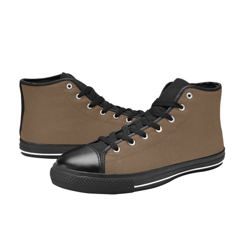 BROWN Women's Classic High Top Canvas Shoes (Model 017)