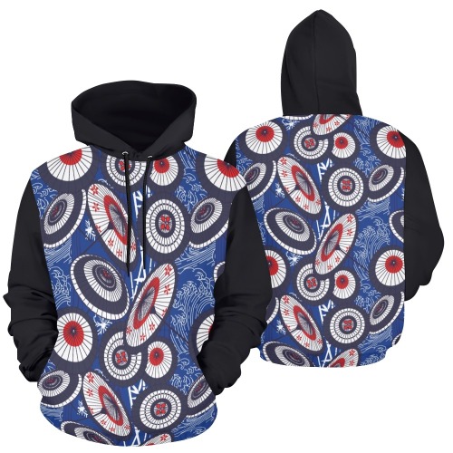 UMBRELLA 0001 All Over Print Hoodie for Women (USA Size) (Model H13)
