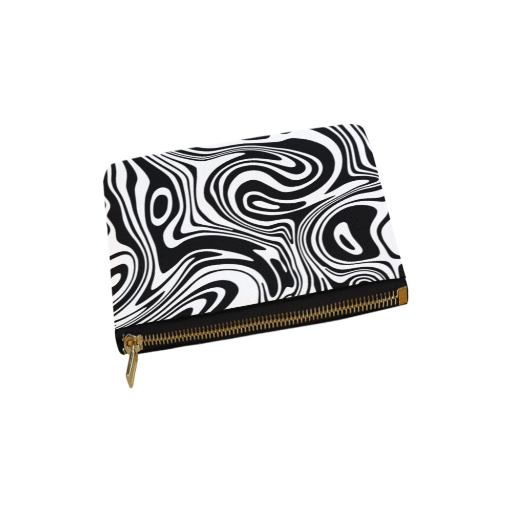 Black and White Marble Carry-All Pouch 6''x5''